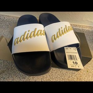 Adidas Adilette Slide, Navy/White, Size 10 Womens